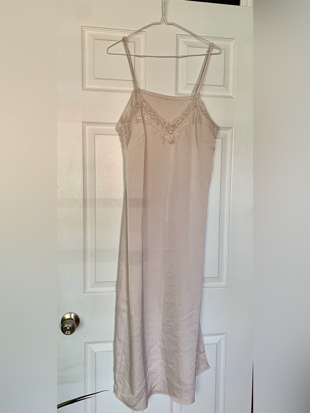 Women's Lace-Trim Slip Dress - Cream